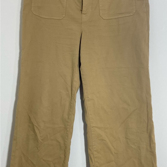 J Crew Women button front pocket size 31 tan Flat Front Straight High Rise pants - Picture 2 of 12